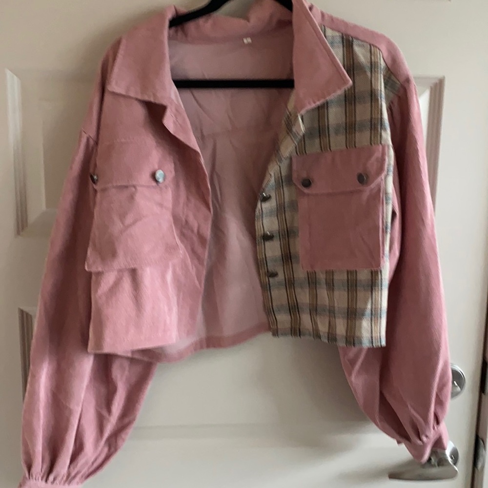 Plaid crop jacket
